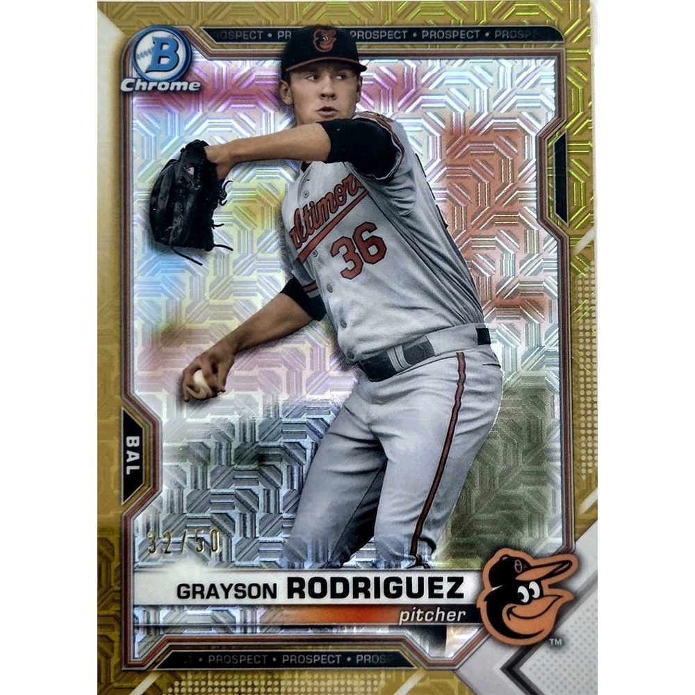 2021 Bowman -Chrome Prospects Grayson Rodriguez #BCP-165 Gold Mojo Refractor /50